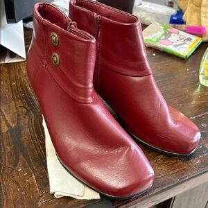 New 🍓 Red Leather Booties